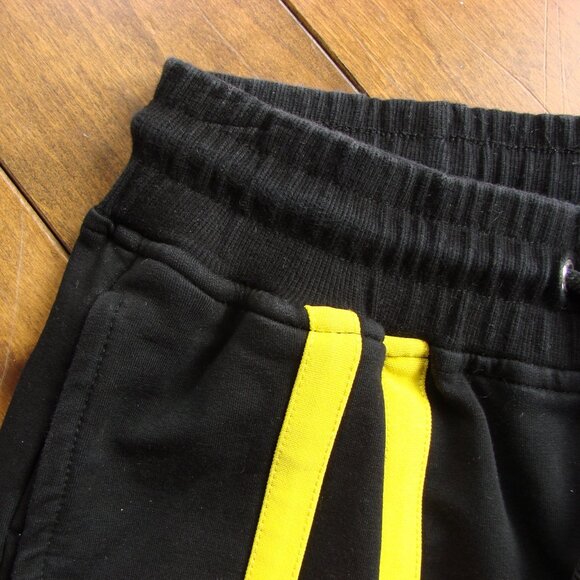 Black Joggers Track Pants Maniere De Voir Yellow Stripes Size Small - Picture 5 of 16